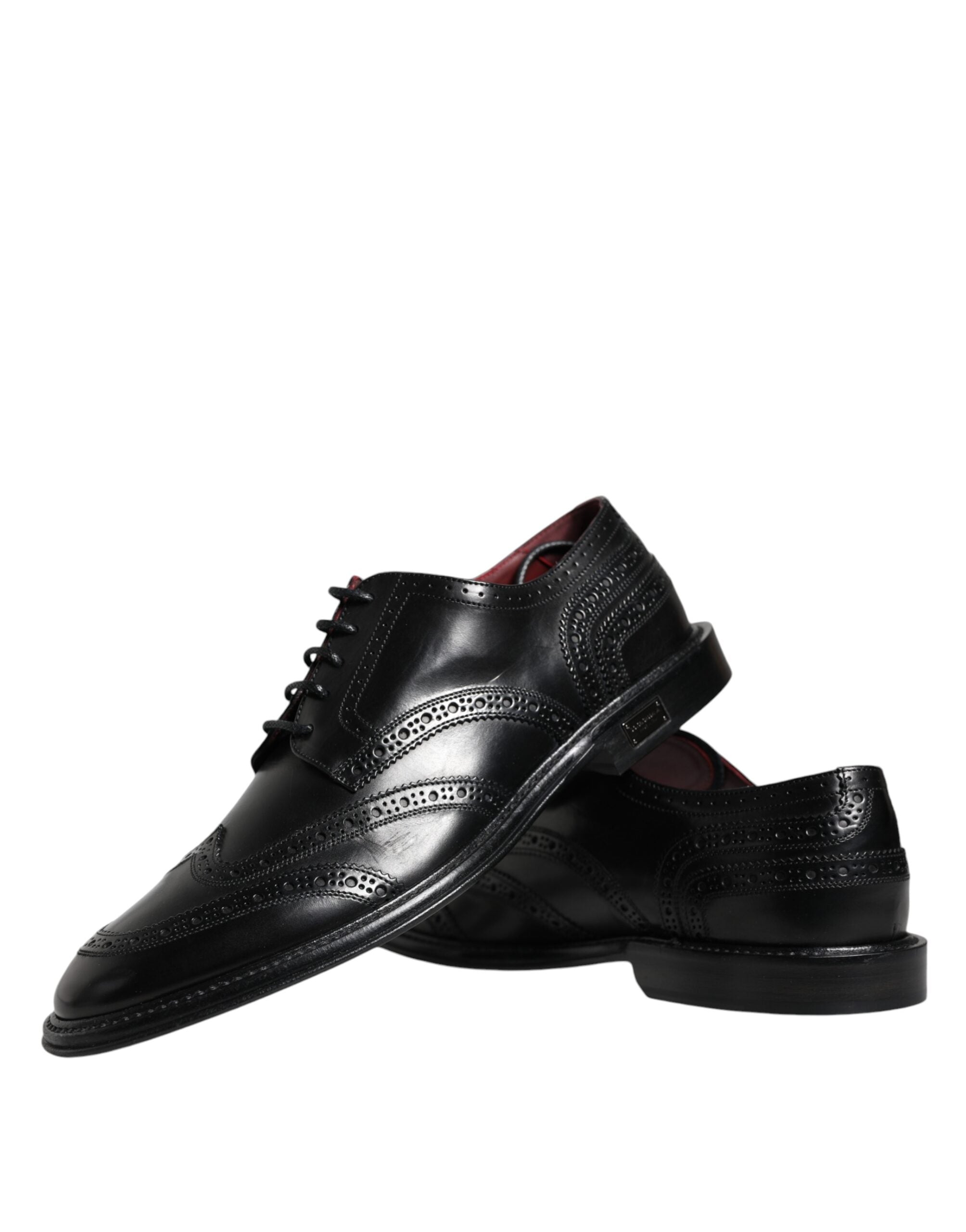 Black Leather Oxford Wingtip Formal Shoes