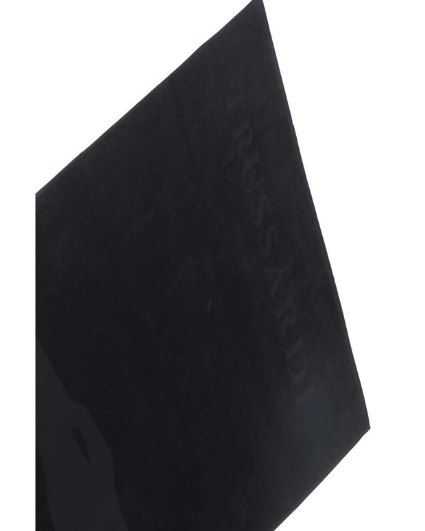 Black Cotton Men Beach Towel