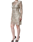 Gold Floral Lace A-line Sheath Mini Dress