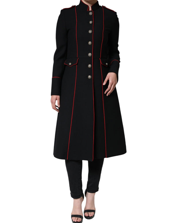 Black Single Breasted Trench Coat Jacket