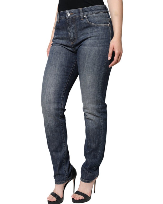 Dark Blue Cotton Stretch Skinny Denim Jeans