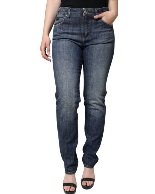 Dark Blue Cotton Stretch Skinny Denim Jeans