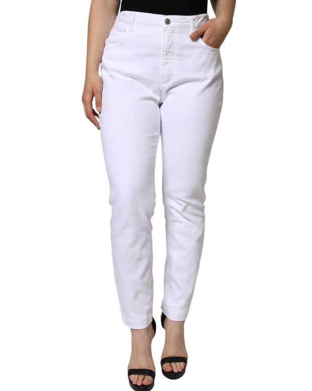 White Cotton Stretch AUDREY Skinny Jeans