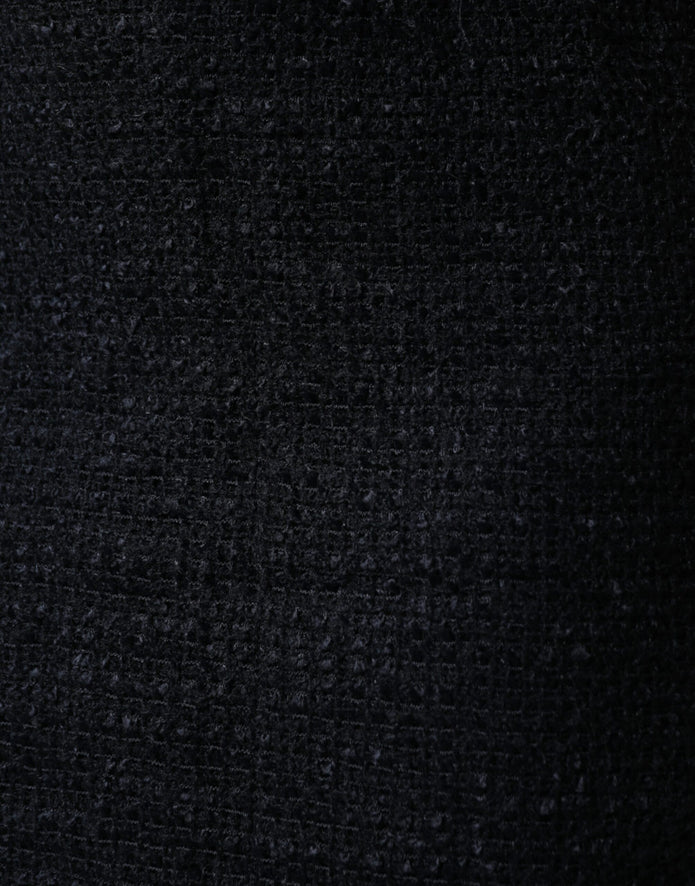 Black Virgin Wool Pencil Cut Midi Skirt