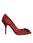 Red Taormina Lace Crystal Heels Pumps Shoes