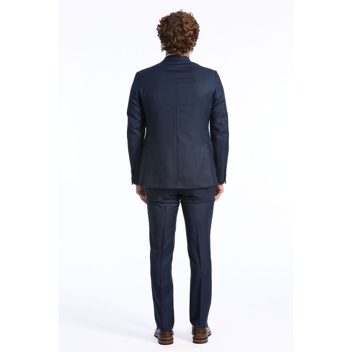 Blue Wool Men Suit