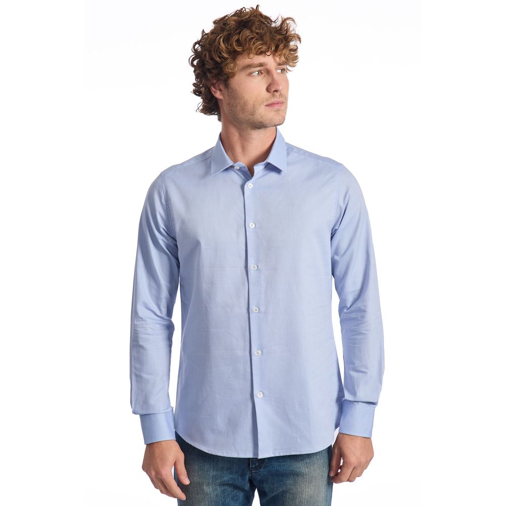 Light Blue Cotton Men Shirt