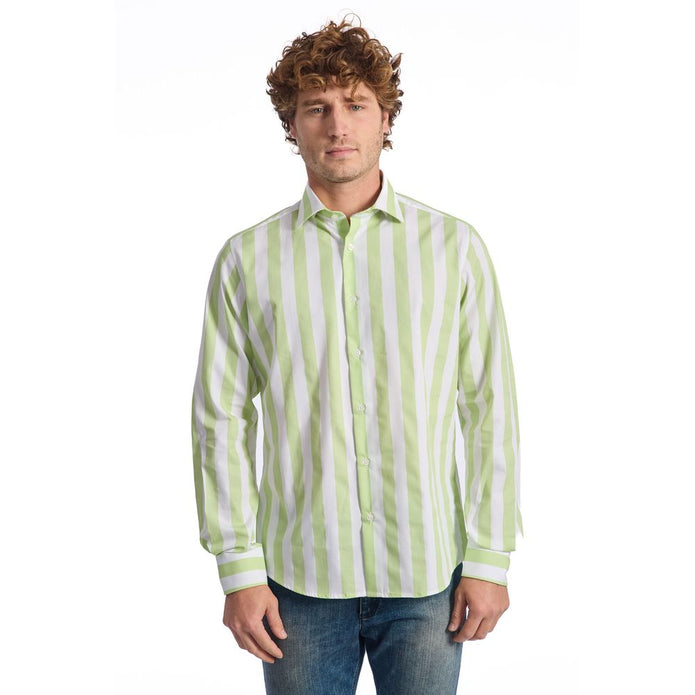 "Green Cotton Men Shirt"