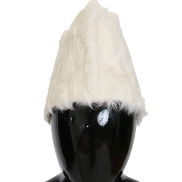 Elegant White Fur Beanie Luxury Winter Hat