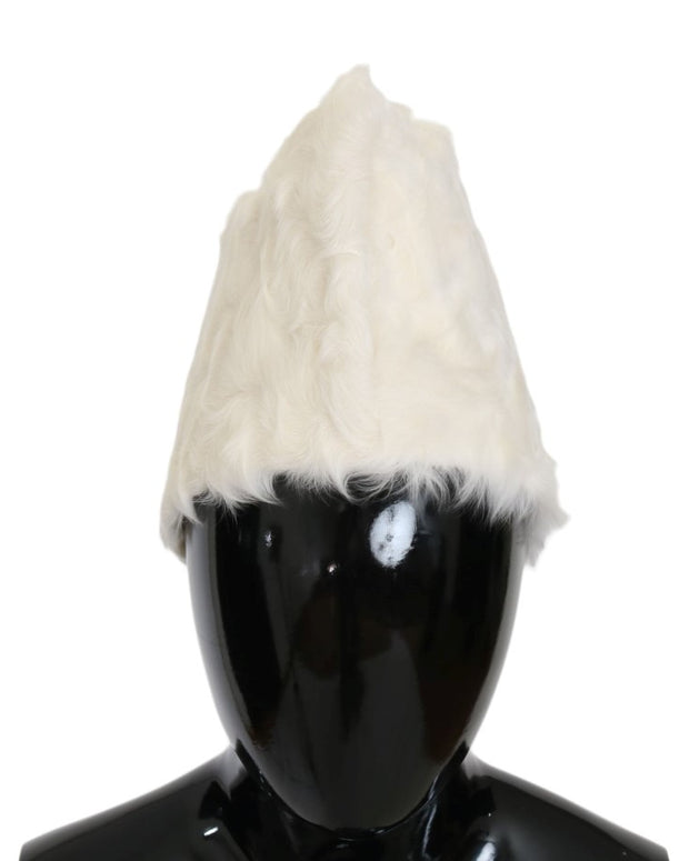 White Xiangao Lamb Fur Beanie