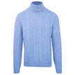 Light Blue Wool Men Sweater