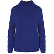 Blue Wool Women's Turtleneck Sweater