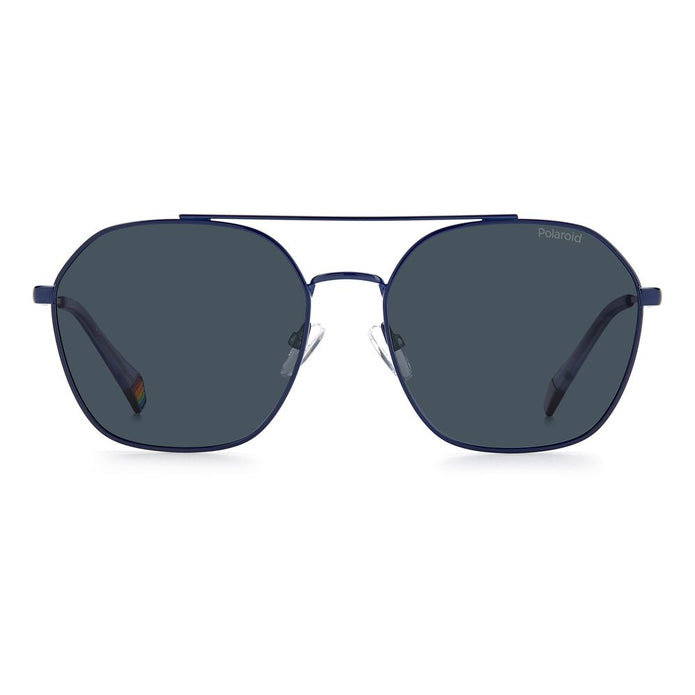 Blue Stainless Steel Sunglasses