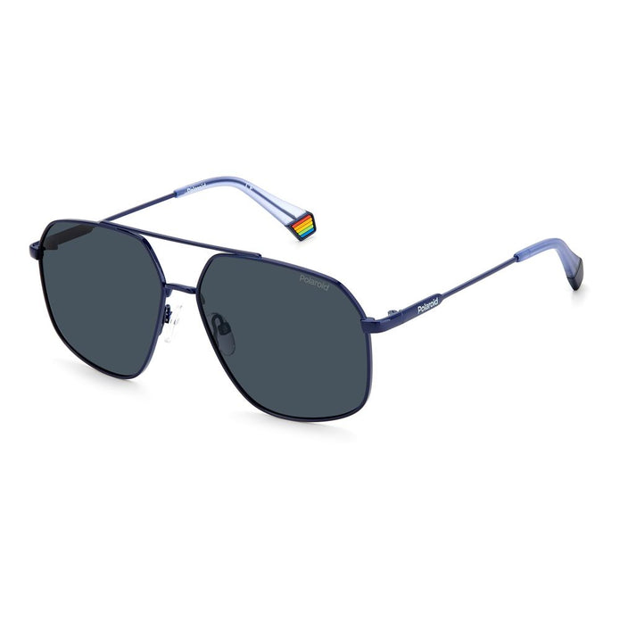 Blue Stainless Steel Sunglasses