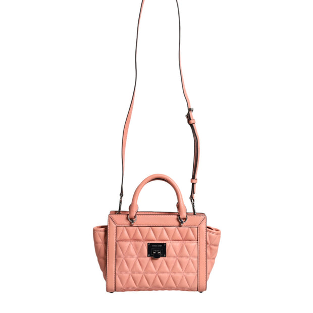 Peach Quilted Leather Logo Crossbody VIVIANNE Messenger Bag