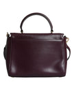 Purple Leather Logo Plaque Crossbody MINDY Satchel Bag