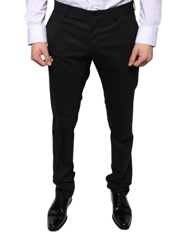 Black Wool Skinny Dress Formal Pants