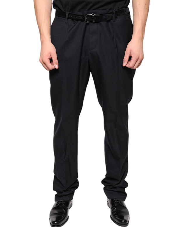 Black Wool Skinny Dress Formal Pants