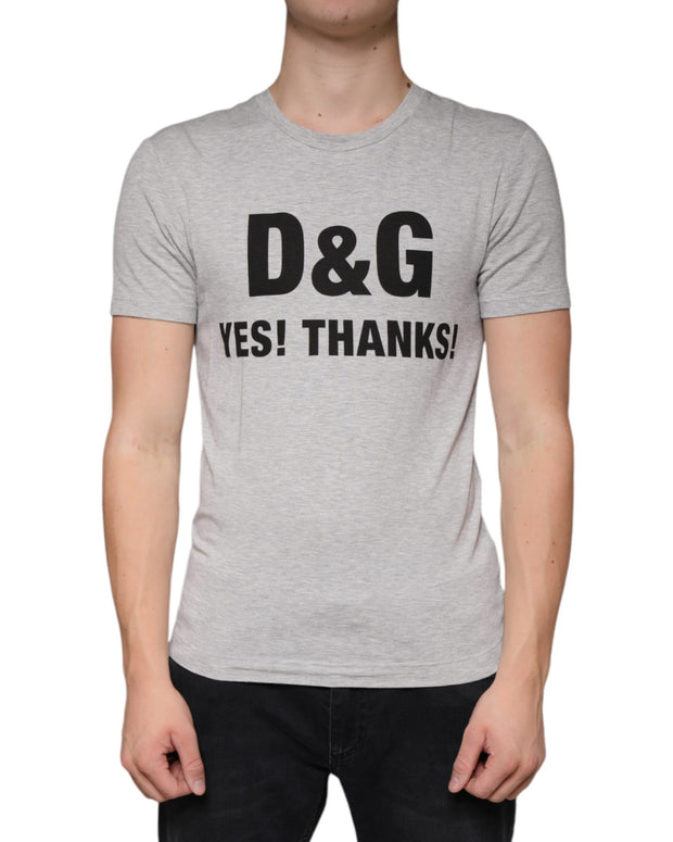 Gray Logo Print Crewneck Short Sleeve T-shirt