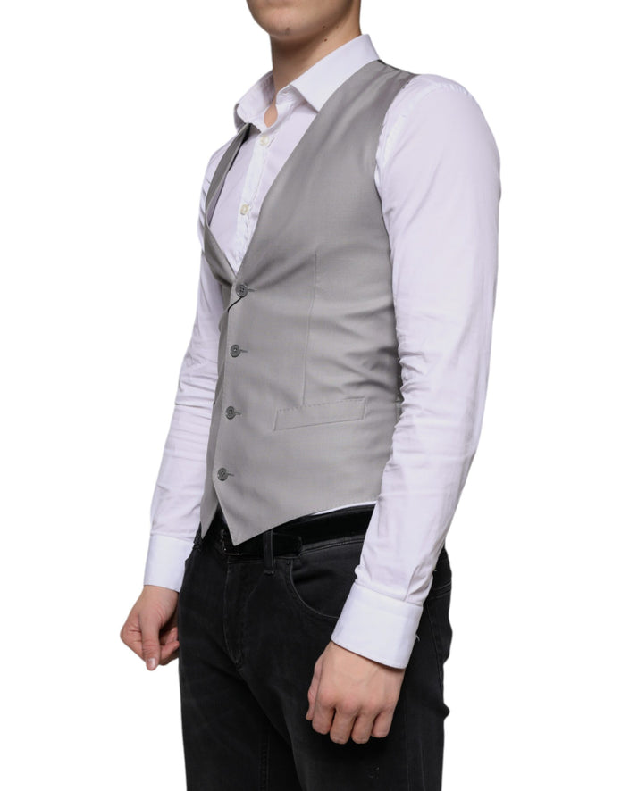 Light Gray Wool Formal Dress Waistcoat Vest