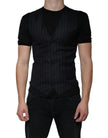 Black Leather Waistcoat Dress Formal Vest