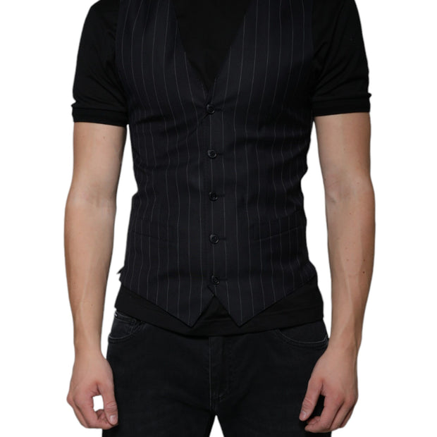 Black Leather Waistcoat Dress Formal Vest