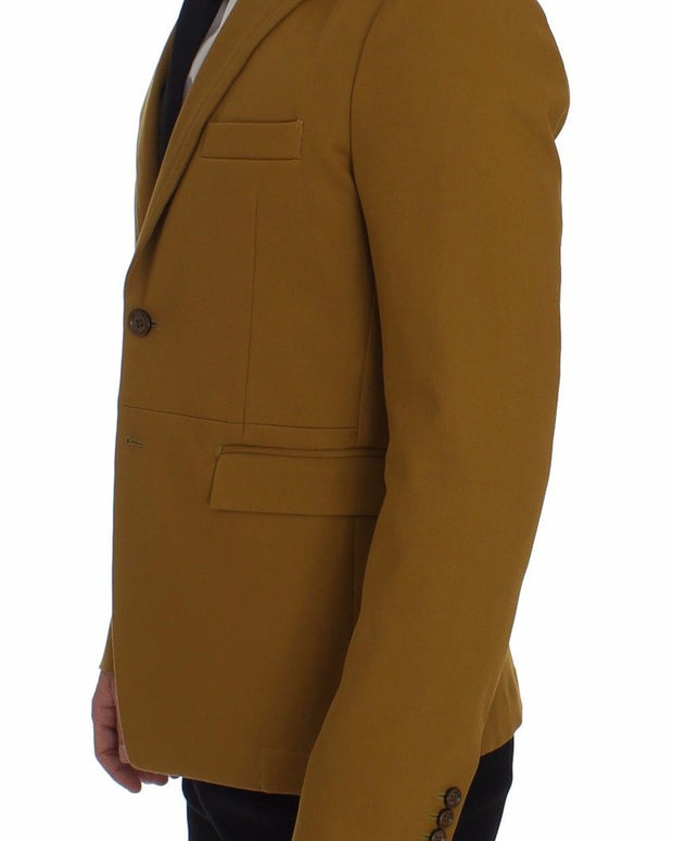 Yellow Cotton Stretch Blazer