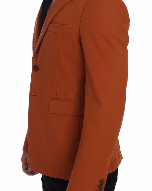 Orange Cotton Stretch Blazer