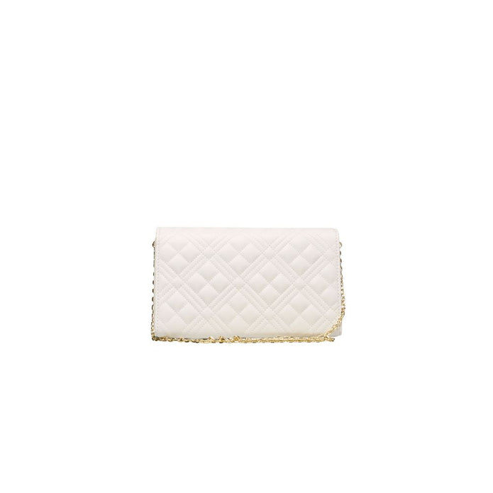 White Polyethylene Women Crossbody Bag