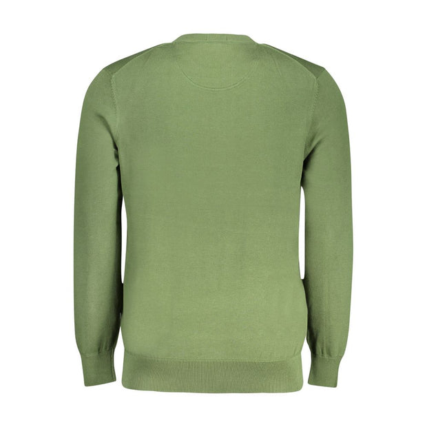 Green Cotton Men Sweater