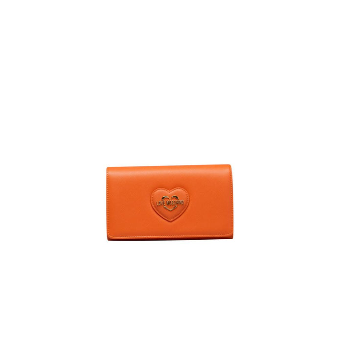 Orange Polyethylene Women Crossbody Bag