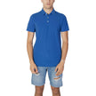 Blue Polyester Polo Shirt