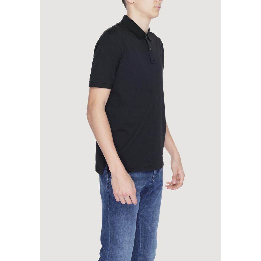 Black Cotton Polo Shirt