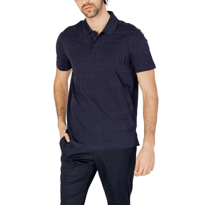 Blue Cotton Polo Shirt