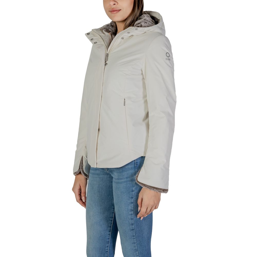 Cream Polyester Jackets & Coat