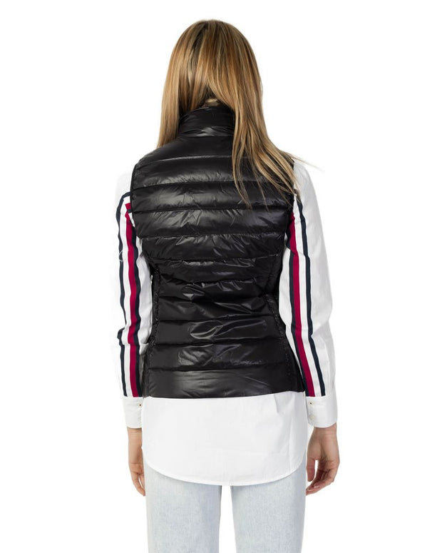 Black Polyester Sleveless Jacket
