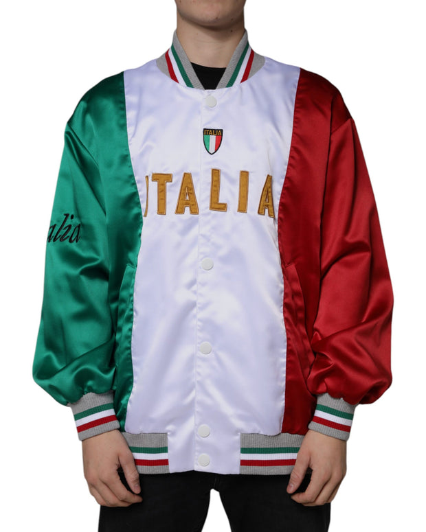 Multicolor Italia Button Down Bomber Jacket