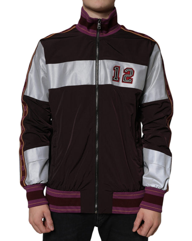 Multicolor Full Zip Jersey Men Bomber Jacket