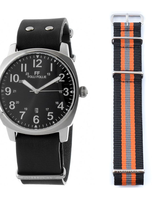 Black Leather Watch