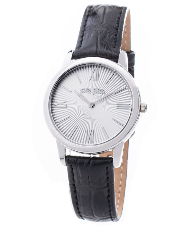 Black Leather Dress Watch