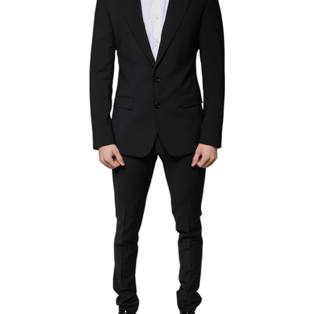 Black Wool 3 Piece Slim Fit Formal Men Suit