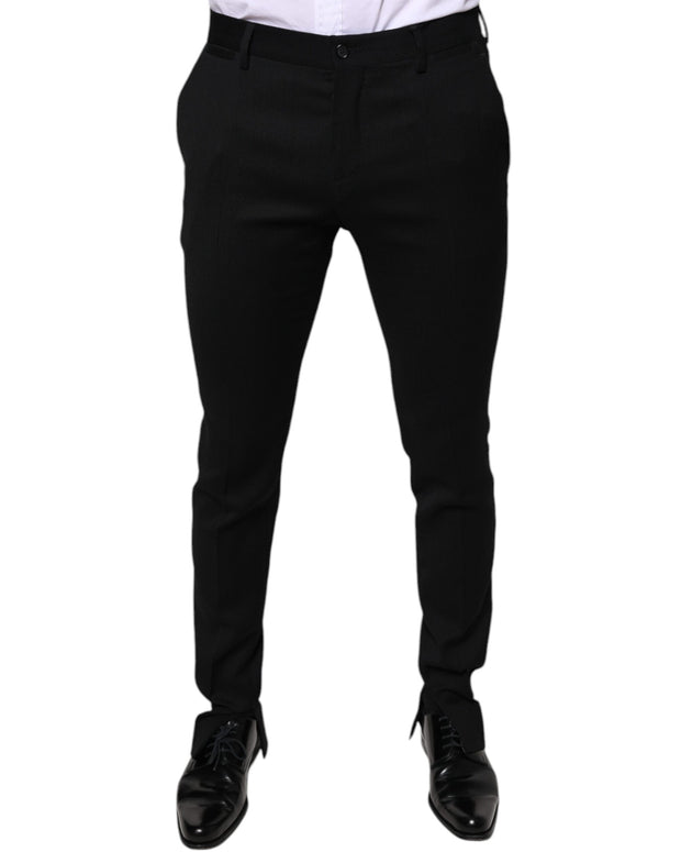 Black Wool Skinny Formal Dress Pants