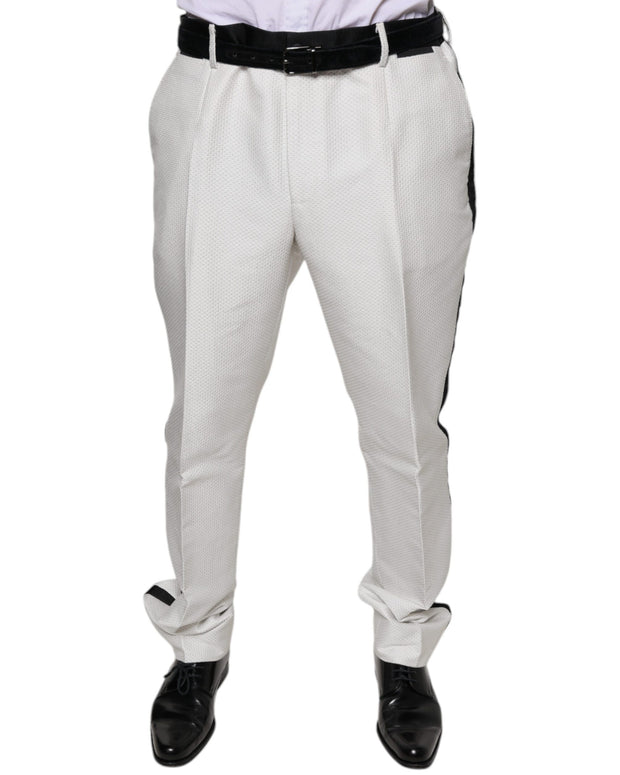 White Polyester Formal Dress Pants