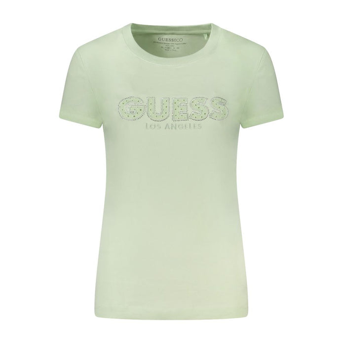 Green Cotton Women T-Shirt