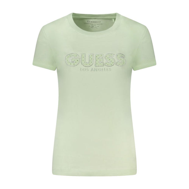 Green Cotton Women T-Shirt