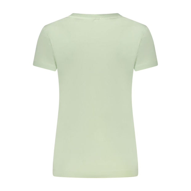 Green Cotton Women T-Shirt