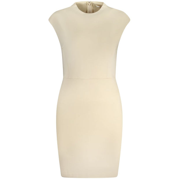 Beige Viscose Women Dress