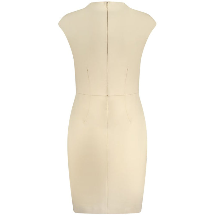 Beige Viscose Women Dress