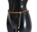 Elegant Multicolor Crystal-Embellished Belt