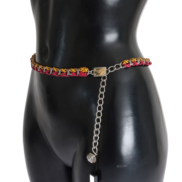 Elegant Multicolor Crystal-Embellished Belt